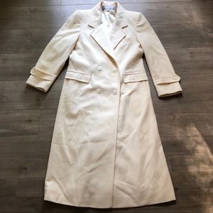 Cream Wool Trench Coat 14 L XL